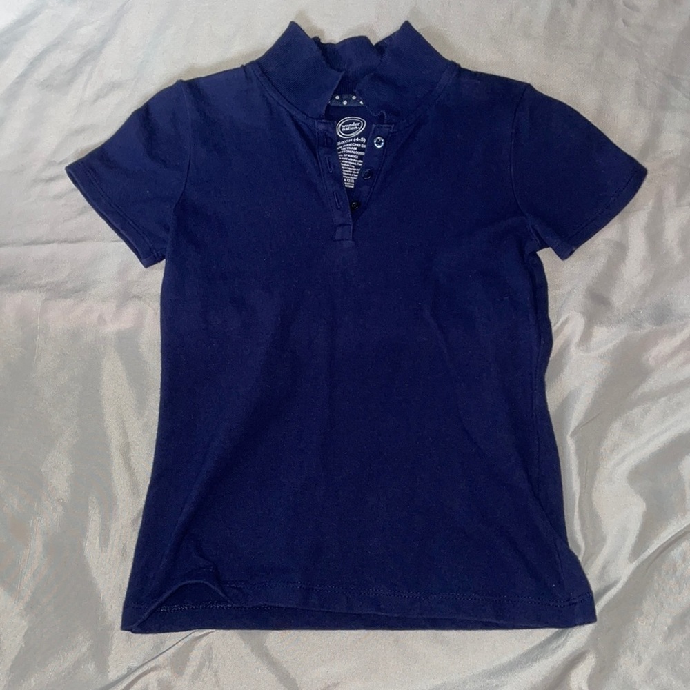 Wonder nation navy blue polo school uniform top
